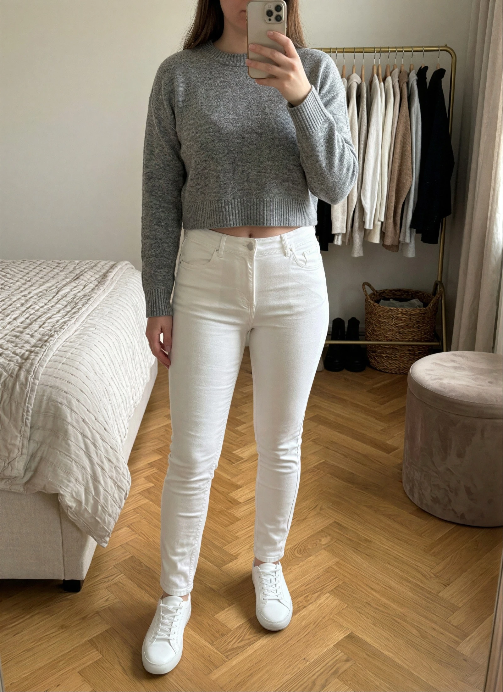 Jean blanc H&M coupe slim droite – Taille 40